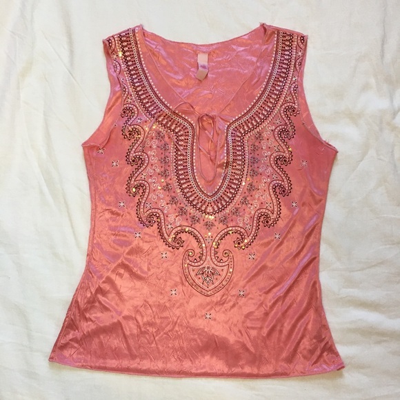 Y2K Jolie Pink Bandana Print Tank, XS - Picture 7 of 8